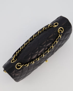 *AMAZING CONDITION* Chanel Black Vintage Medium Classic Double Flap Bag in Lambskin Leather with 24K Gold Hardware
