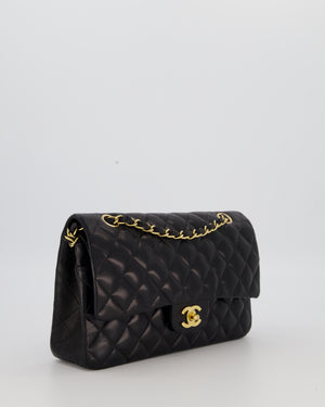 *AMAZING CONDITION* Chanel Black Vintage Medium Classic Double Flap Bag in Lambskin Leather with 24K Gold Hardware