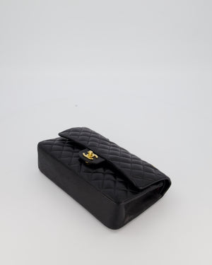 *AMAZING CONDITION* Chanel Black Vintage Medium Classic Double Flap Bag in Lambskin Leather with 24K Gold Hardware