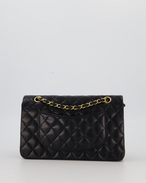 *AMAZING CONDITION* Chanel Black Vintage Medium Classic Double Flap Bag in Lambskin Leather with 24K Gold Hardware
