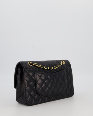 *AMAZING CONDITION* Chanel Black Vintage Medium Classic Double Flap Bag in Lambskin Leather with 24K Gold Hardware