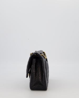 *AMAZING CONDITION* Chanel Black Vintage Medium Classic Double Flap Bag in Lambskin Leather with 24K Gold Hardware