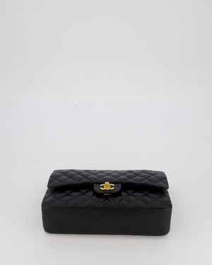 *AMAZING CONDITION* Chanel Black Vintage Medium Classic Double Flap Bag in Lambskin Leather with 24K Gold Hardware