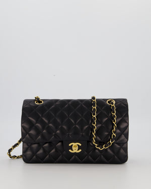*AMAZING CONDITION* Chanel Black Vintage Medium Classic Double Flap Bag in Lambskin Leather with 24K Gold Hardware