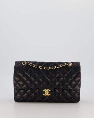 *AMAZING CONDITION* Chanel Black Vintage Medium Classic Double Flap Bag in Lambskin Leather with 24K Gold Hardware
