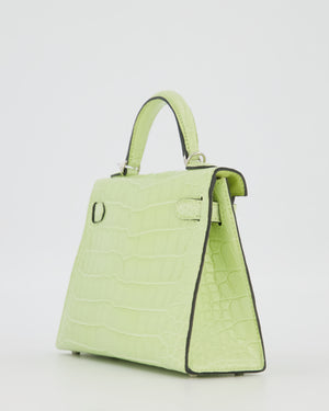 *SUPER RARE & HOT* Hermès Mini Kelly II 20 Bag in Jaune Bourgeon Alligator Mississippiensis Leather with Palladium Hardware