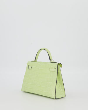 *SUPER RARE & HOT* Hermès Mini Kelly II 20 Bag in Jaune Bourgeon Alligator Mississippiensis Leather with Palladium Hardware