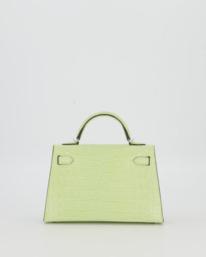 *SUPER RARE & HOT* Hermès Mini Kelly II 20 Bag in Jaune Bourgeon Alligator Mississippiensis Leather with Palladium Hardware