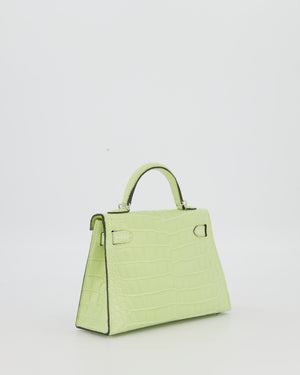 *SUPER RARE & HOT* Hermès Mini Kelly II 20 Bag in Jaune Bourgeon Alligator Mississippiensis Leather with Palladium Hardware