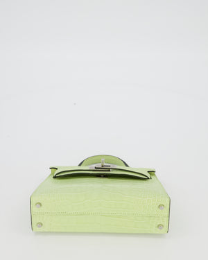 *SUPER RARE & HOT* Hermès Mini Kelly II 20 Bag in Jaune Bourgeon Alligator Mississippiensis Leather with Palladium Hardware