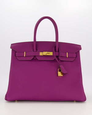 *RARE* Hermès HSS Birkin 35 Bag in Anemone Togo Leather with Gold Hardware
