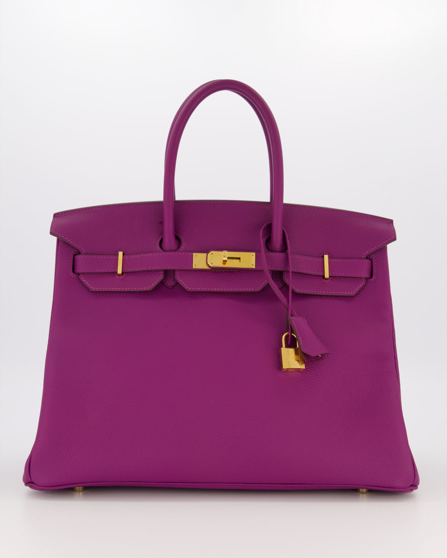 *RARE* Hermès HSS Birkin 35 Bag in Anemone Togo Leather with Gold Hardware