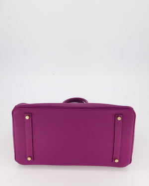 *RARE* Hermès HSS Birkin 35 Bag in Anemone Togo Leather with Gold Hardware