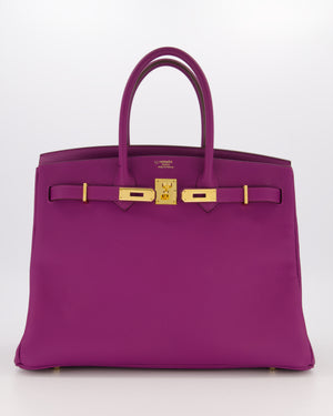 *RARE* Hermès HSS Birkin 35 Bag in Anemone Togo Leather with Gold Hardware