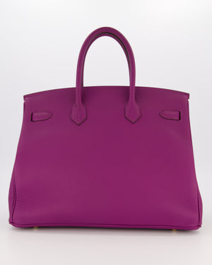 *RARE* Hermès HSS Birkin 35 Bag in Anemone Togo Leather with Gold Hardware