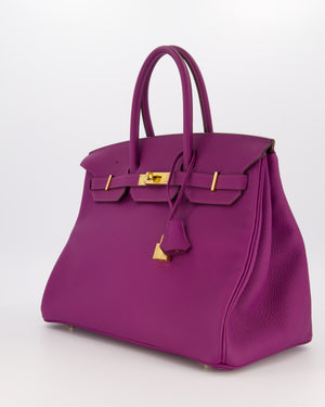 *RARE* Hermès HSS Birkin 35 Bag in Anemone Togo Leather with Gold Hardware