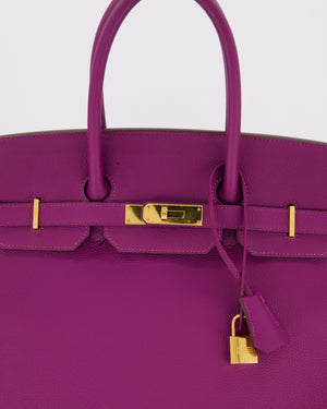 *RARE* Hermès HSS Birkin 35 Bag in Anemone Togo Leather with Gold Hardware