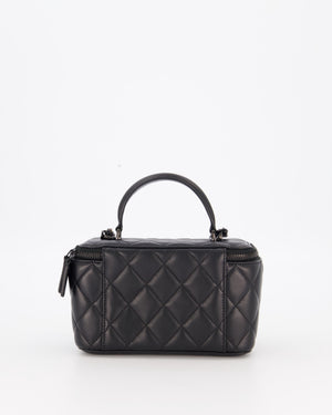Chanel Black Small Top Handle Vanity Case in Lambskin Leather with So Black Hardware
