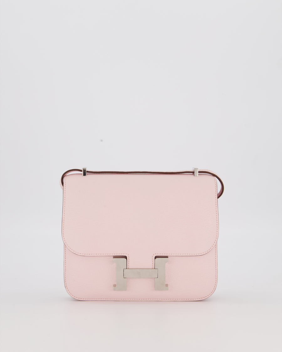*HOT & RARE* Hermès Constance III 18 Miroir Bag in Rose Darling Chevrè Mysore Leather with Palladium Permabrass Hardware