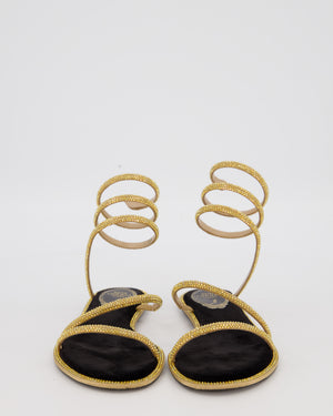 Rene Caovilla Gold Crystal-Embellished Cleo Sandals Size EU 36