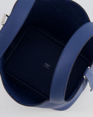 Hermès Picotin Lock 18 Bag in Blue Tie Clemence Leather with Palladium Hardware