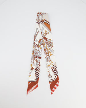 Hermès Bouquets Sellier Twilly in Blanc, Alezan and Etoupe Silk