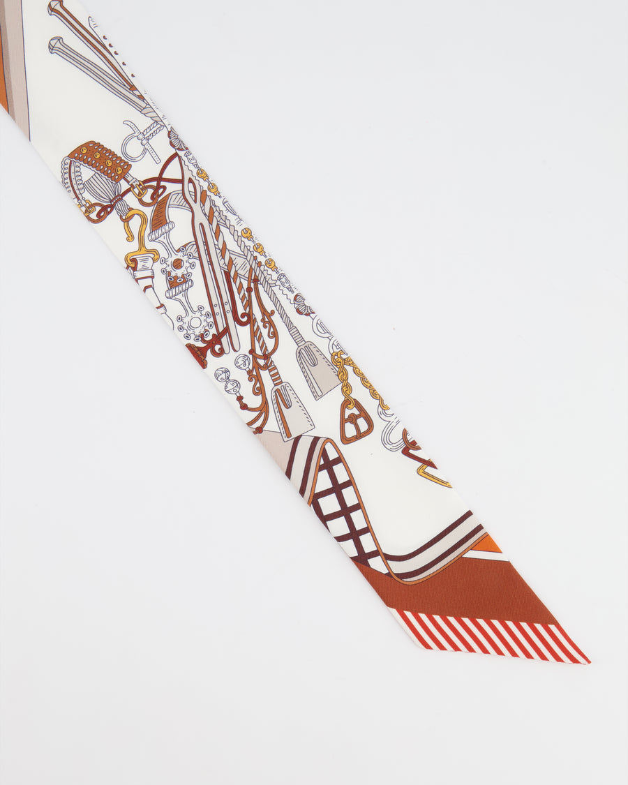Hermès Bouquets Sellier Twilly in Blanc, Alezan and Etoupe Silk