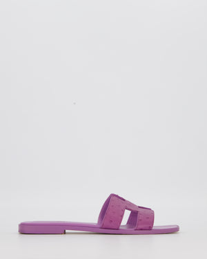Hermès Oran Sandals in Violet Parme Ostrich Leather Size EU 38