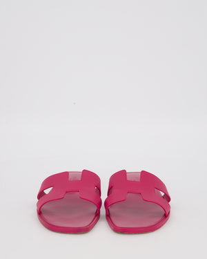 Hermès Oran Sandals in Rose Bougainvillier Epsom Leather Size EU 38