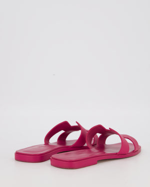 Hermès Oran Sandals in Rose Bougainvillier Epsom Leather Size EU 38