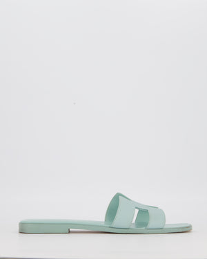 Hermès Oran Sandals in Bleu Glacier Epsom Leather Size EU 38