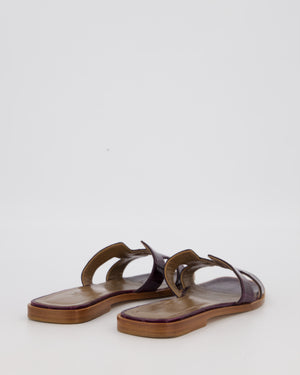 Hermès Oran Sandals in Amethyst Shiny Mississippiensis Alligator Size EU 38