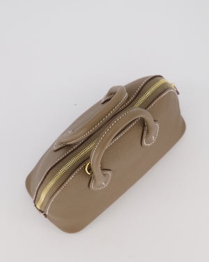 *HOT* Hermès Mini Bolide in Etoupe Chevre Mysore Leather with Gold Hardware