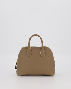 *HOT* Hermès Mini Bolide in Etoupe Chevre Mysore Leather with Gold Hardware