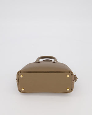 *HOT* Hermès Mini Bolide in Etoupe Chevre Mysore Leather with Gold Hardware
