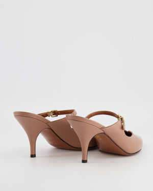 Zimmermann Beige Leather Pointed Toe Aura Mule 65 Heels with Small Gold Buckle Strap Size EU 38 RRP £550