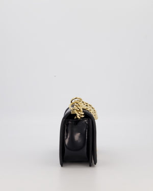 Chanel Small Boy Bag in Black Patent Leather with Gold Hardware