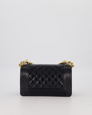 Chanel Small Boy Bag in Black Patent Leather with Gold Hardware