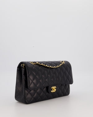 Chanel Black Medium Classic Double Flap Bag in Caviar Leather with Gold Hardware