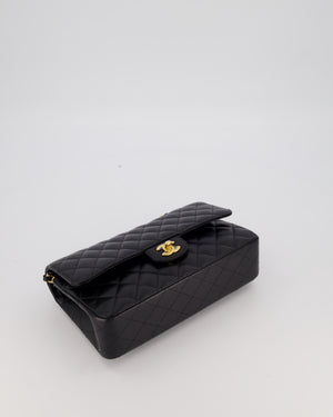 Chanel Black Medium Classic Double Flap Bag in Caviar Leather with Gold Hardware