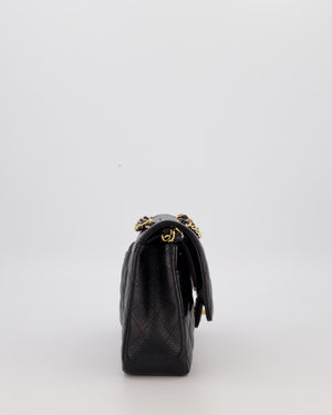 Chanel Black Medium Classic Double Flap Bag in Caviar Leather with Gold Hardware