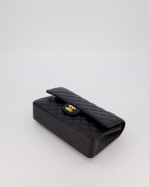 Chanel Black Medium Classic Double Flap Bag in Caviar Leather with Gold Hardware