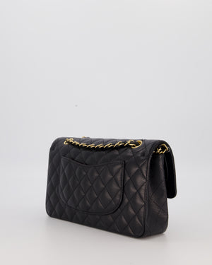 Chanel Black Medium Classic Double Flap Bag in Caviar Leather with Gold Hardware
