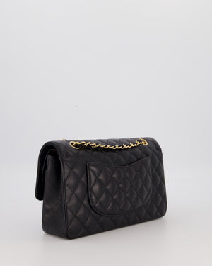Chanel Black Medium Classic Double Flap Bag in Caviar Leather with Gold Hardware