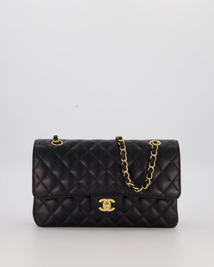 Chanel Black Medium Classic Double Flap Bag in Caviar Leather with Gold Hardware