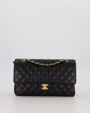 Chanel Black Medium Classic Double Flap Bag in Caviar Leather with Gold Hardware