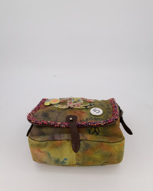 Chanel Green On The Pavement  CC Tweed Messenger Bag with Ruthenium Hardware