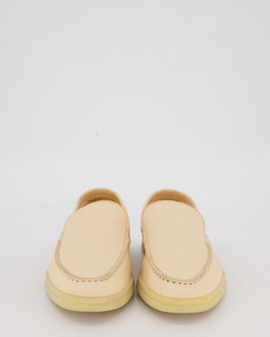 Loro Piana Beige Deerskin Summer Walk Loafers Size EU 37