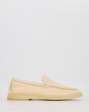 Loro Piana Beige Deerskin Summer Walk Loafers Size EU 37