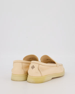 Loro Piana Beige Deerskin Summer Walk Loafers Size EU 37